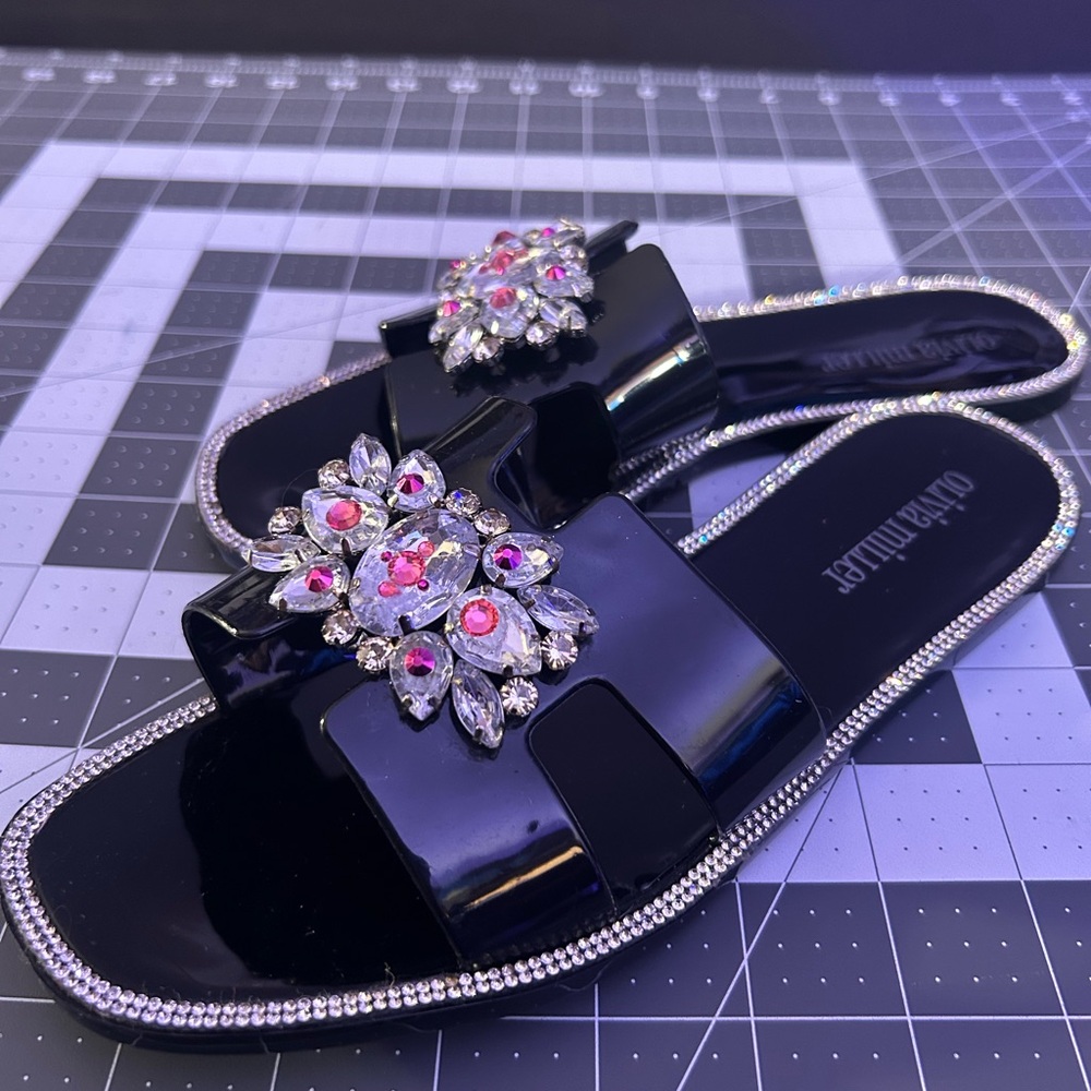 Black PVC Slides